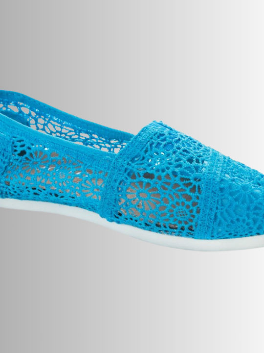 V-store Women's Knitted Espadrilles Light Blue