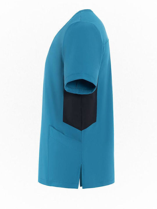 Women's Blouse with V Neckline Blue