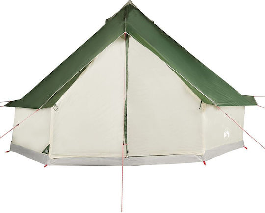 vidaXL Σκηνή Camping Teepee Πράσινη για 12 Άτομα 600x600x350εκ.