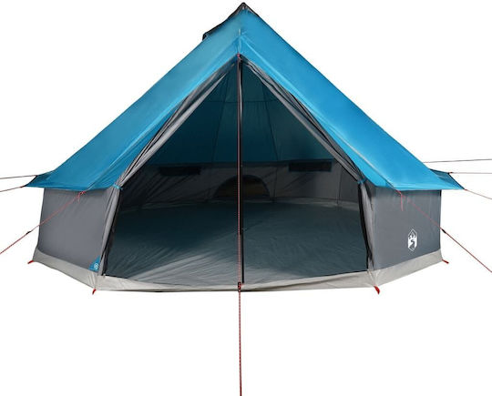vidaXL Σκηνή Camping Teepee Μπλε για 12 Άτομα 600x600x350εκ.
