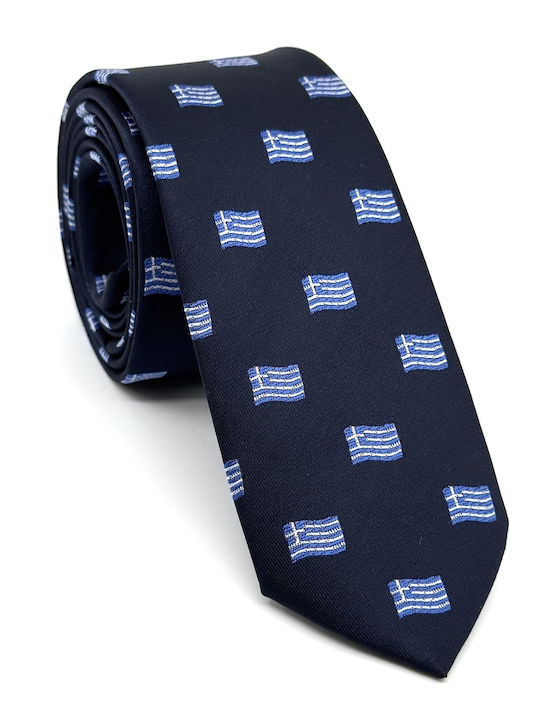 Legend Accessories Τυπου Micro Ανδρική Γραβάτα με Σχέδια σε Μπλε Χρώμα