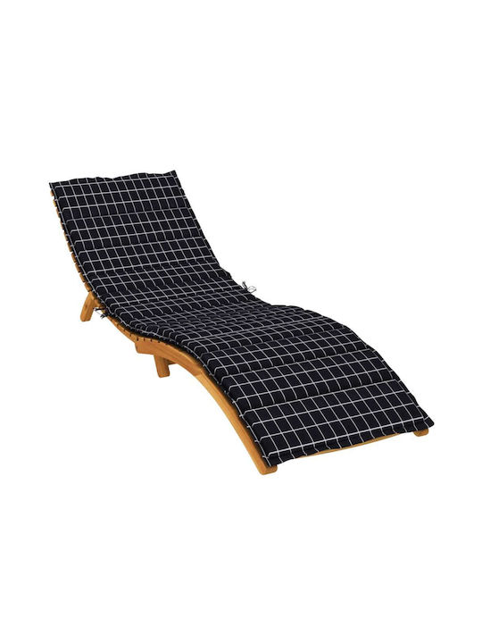 vidaXL Waterproof Sun Lounger Cushion Black 70x200cm.