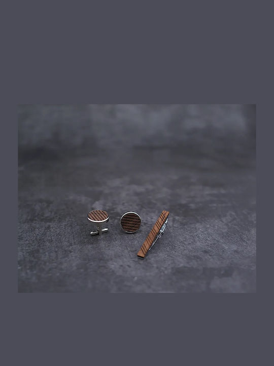 Legend Accessories Мансети от Дървο в Кафяв Цвят