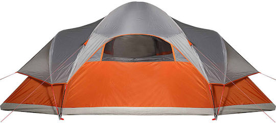 vidaXL Camping Tent Tunnel Orange 3 Seasons for 9 People 488x274x190cm