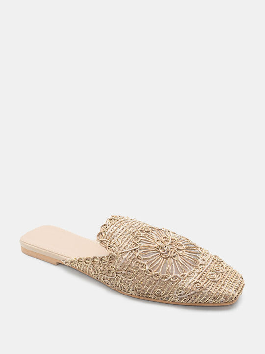 Luigi Flat Mules Beige