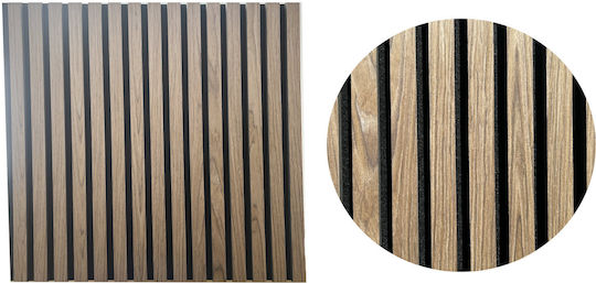 Panouri Decorative 3D Din MDF Walnut Maro 60x60cm 4 Bucăți