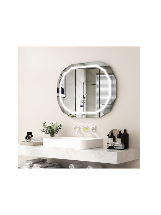 Costway Καθρέπτης Μπάνιου Led 91.5x71cm Ασημί