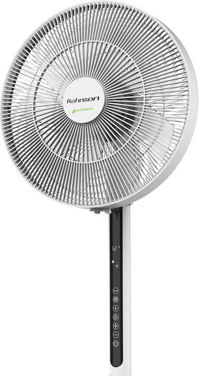 Rohnson Pedestal Fan 33W 35.5cm Diameter With Remote Control White