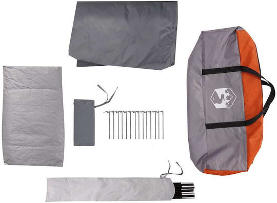vidaXL Camping Tent Teepee Gray 3 Seasons for 8 People 400x400x200cm