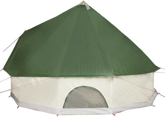 vidaXL Camping Tent Teepee Green 4 Seasons for 10 People 500x500x300cm