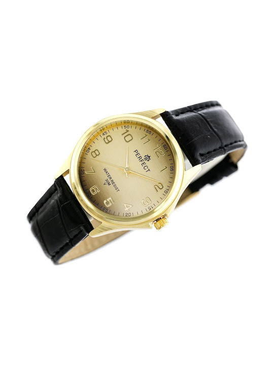 Perfect Watch Battery with Black Leather Strap