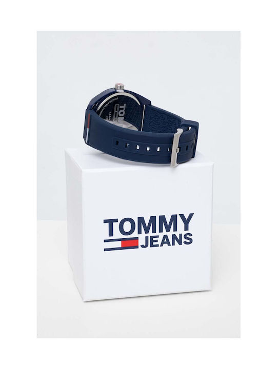 Tommy Hilfiger Uhr Batterie mit Blau Kautschukarmband