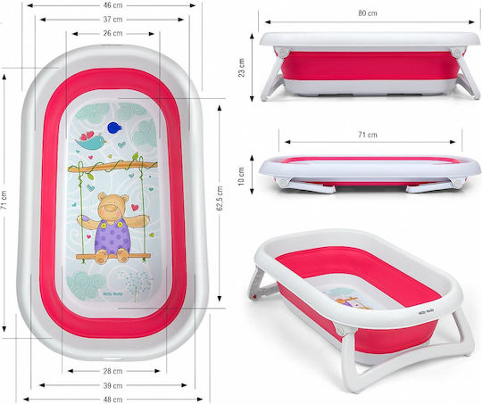 Milly Mally Cadă pliabilă pentru bebeluși Fuchsia