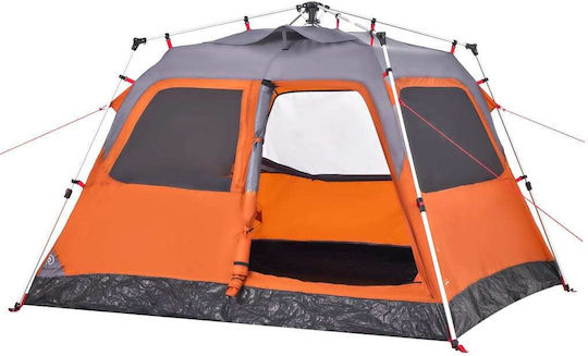 vidaXL Camping Tent Cabin Orange for 4 People 255x222x165cm