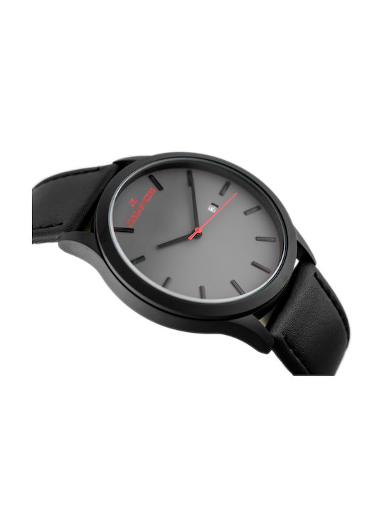 Jordan Kerr Watch Battery with Gray Leather Strap