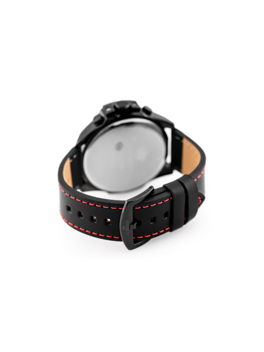 G.Rossi Watch Battery with Black Leather Strap