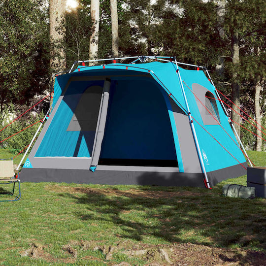 vidaXL Camping Tent Igloo Blue for 7 People 325x325x220cm