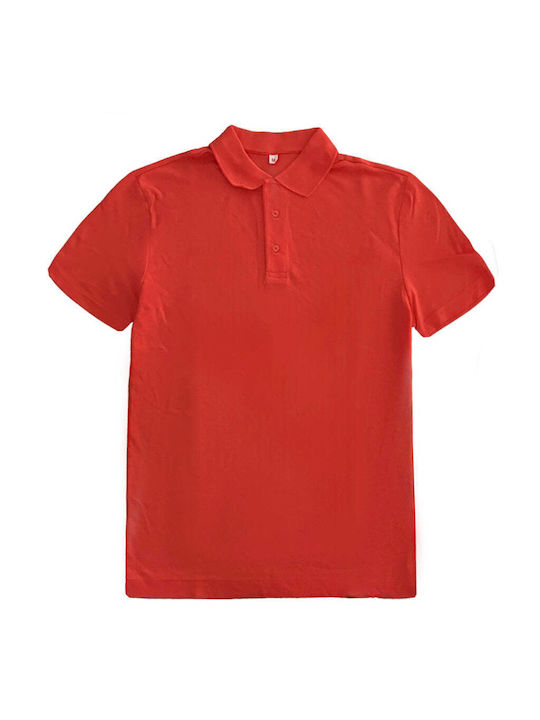 Ustyle Men's Short Sleeve Blouse Polo Coral