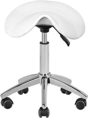 Salon Stools Τροχήλατο Σκαμπό Λευκό