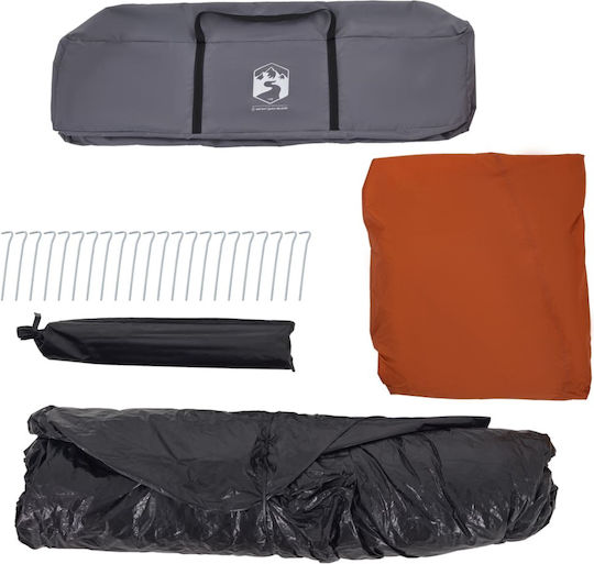 vidaXL Camping Tent Igloo Orange for 9 People 563x328x229cm