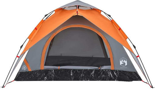 vidaXL Camping Tent Igloo Orange 3 Seasons for 3 People 370x180x116cm