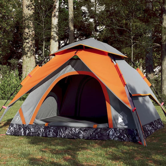 vidaXL Camping Tent Igloo Orange 3 Seasons for 3 People 370x180x116cm