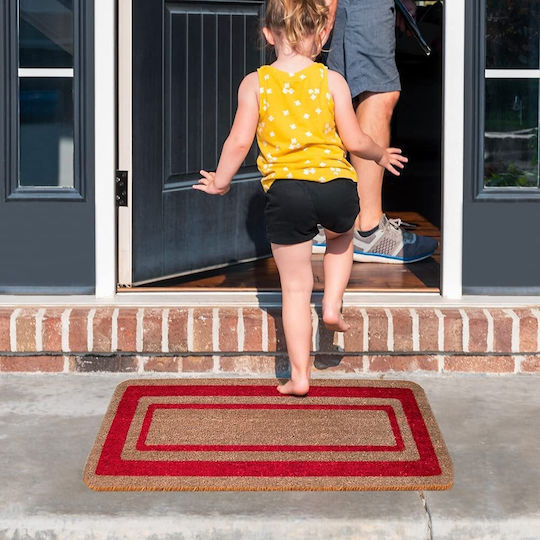 Red Coconut Tree Doormat 60x33cm Red