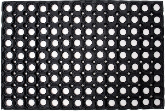 Doormat Entrance Made of Black Rubber 60x40cm Black