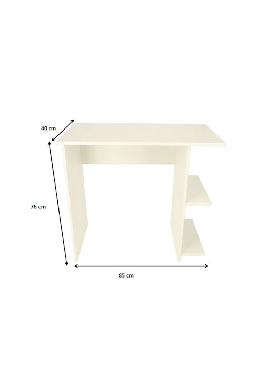 Birou Arnes Din Lemn Alb 85x40x76 cm