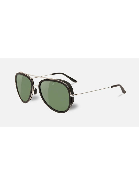 Vuarnet Men's Sunglasses with Black Frame and Green Lens VL161400011121