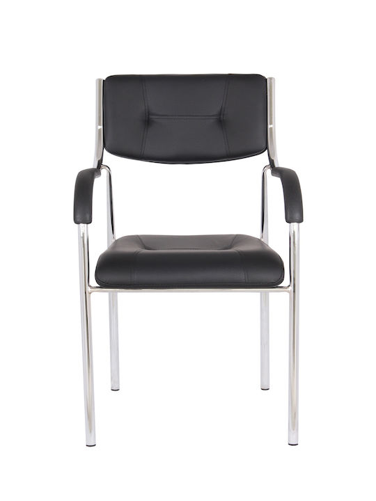 Scaun Vizitator cu Brațe în Culoare Negru 53.5x57x87cm 1buc