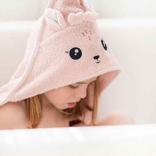 Bonjour Bebe Вана за бебе-пончо Худи Deer Pink