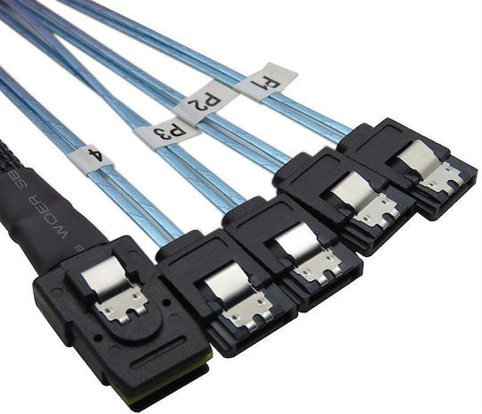 Mini Sas 36pin Sff 8087 la 4 X 7p Sata Server Cablu Lungime 50cm
