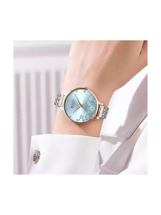 Curren 9068 Watch with Metal Bracelet Silver Blue