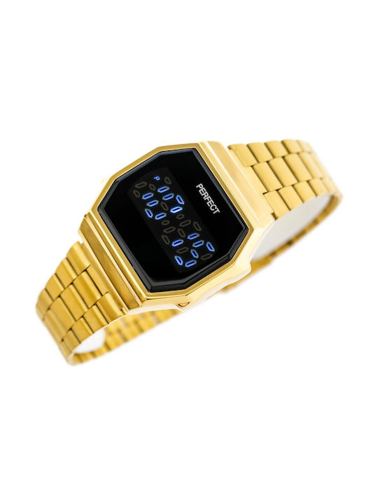 Perfect Digital Uhr mit Gold Metallarmband