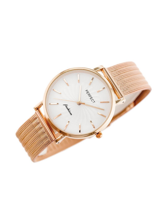 Perfect Watch with Pink Gold Metal Bracelet