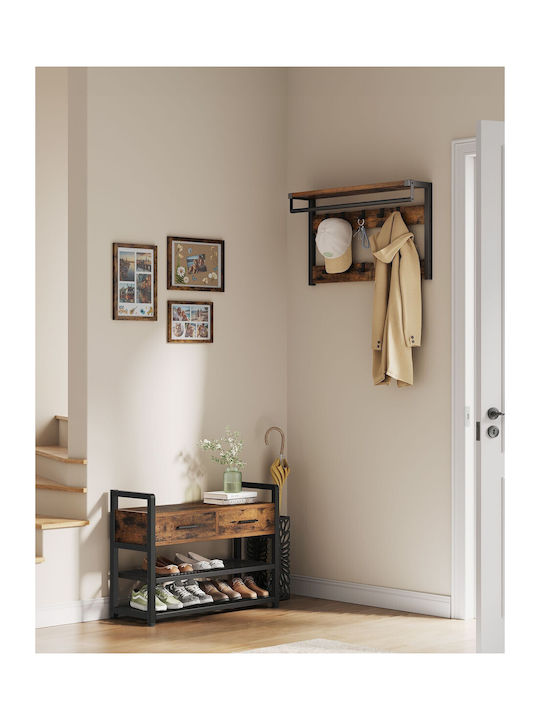 Eingangsmöbel mit Bank Vintage Brown/Black 80.4x30x181.6cm