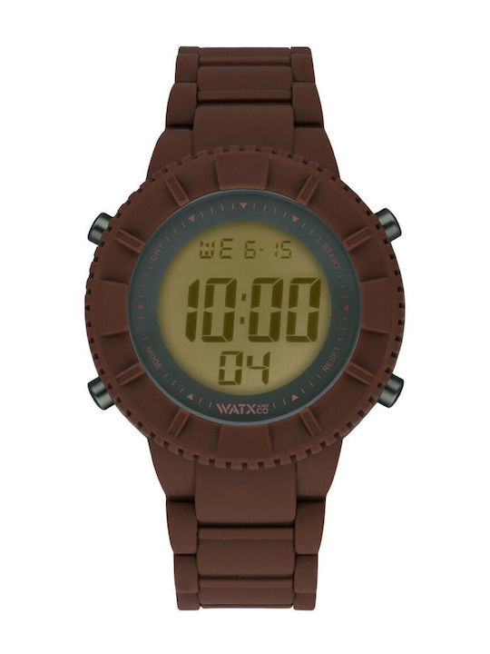 WATX & CO Γυναικείο Ρολόι 43mm Μπαταρίας με Καουτσούκ Λουράκι