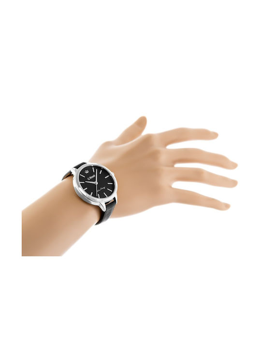 G.Rossi Women's Watch with Black Leather Strap