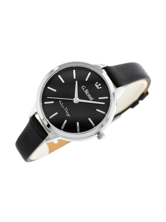 G.Rossi Women's Watch with Black Leather Strap