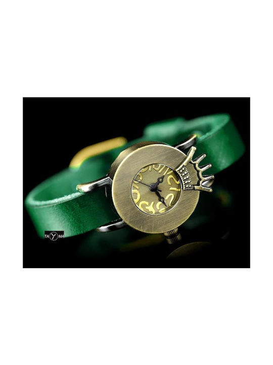 Inny Watch with Green Leather Strap