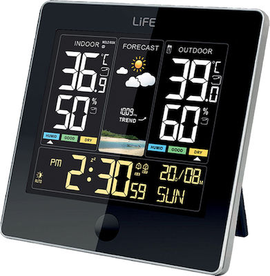 Life 221-0392 Wireless Digital Weather Station Tabletop / Wall Mounted Black