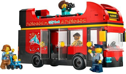 LEGO City Red Double-decker Sightseeing Bus for Ages 7+ 384 Pieces