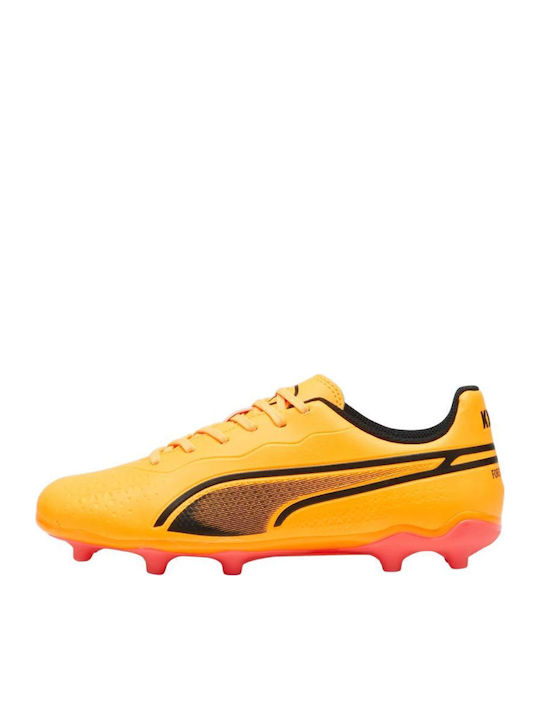 King Match FG/AG Kids Soccer Cleats with Molded Outsole Orange