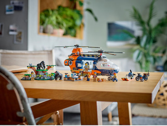 LEGO City Jungle Explorer Helicopter at Base Camp for 8+ Years 881 Pieces