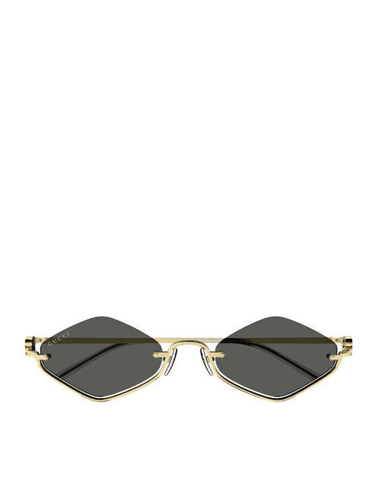Gucci Unisex Γυαλιά Ηλίου με Χρυσό Μεταλλικό Σκελετό και Γκρι Φακό GG1604S 001
