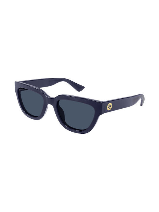 Gucci Women's Sunglasses with Navy Blue Plastic Frame and Blue Lens GG1578S 004