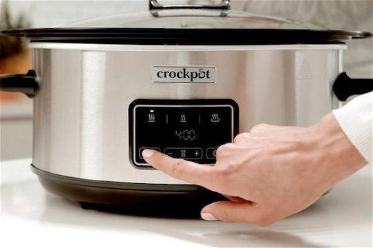 CrockPot Мултикукър За Бавно Готвене 210W С Капацитет 6.5л Сребрист