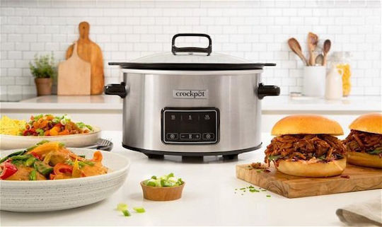 CrockPot Мултикукър За Бавно Готвене 210W С Капацитет 6.5л Сребрист