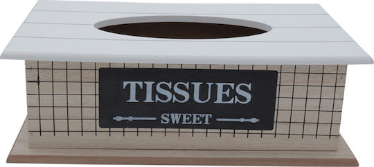 Uncle George Wooden Tissue Holder White 26.5x15.5x9cm 05.02.03-0007